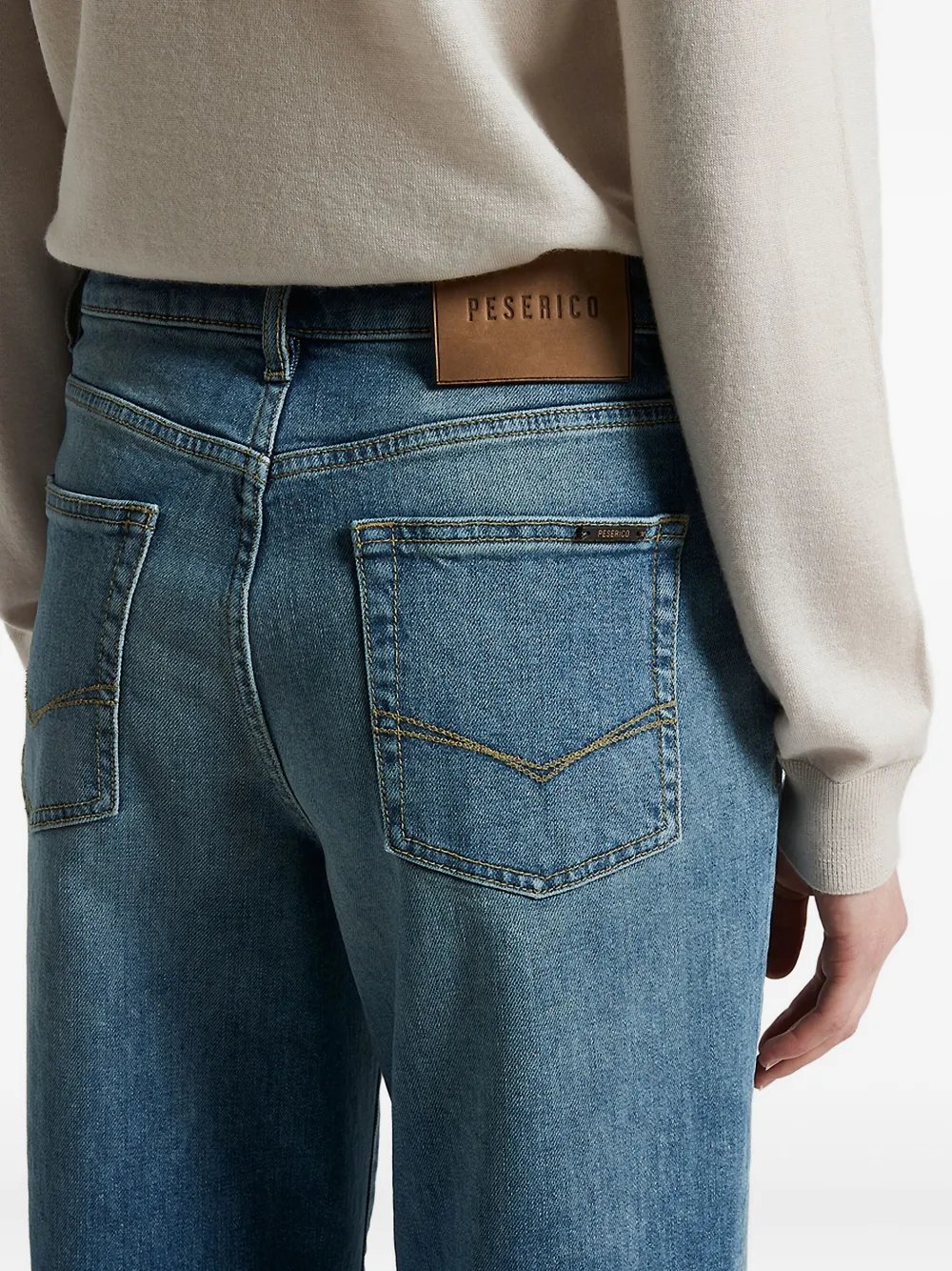 Peserico logo-patch five-pocket jeans Blauw