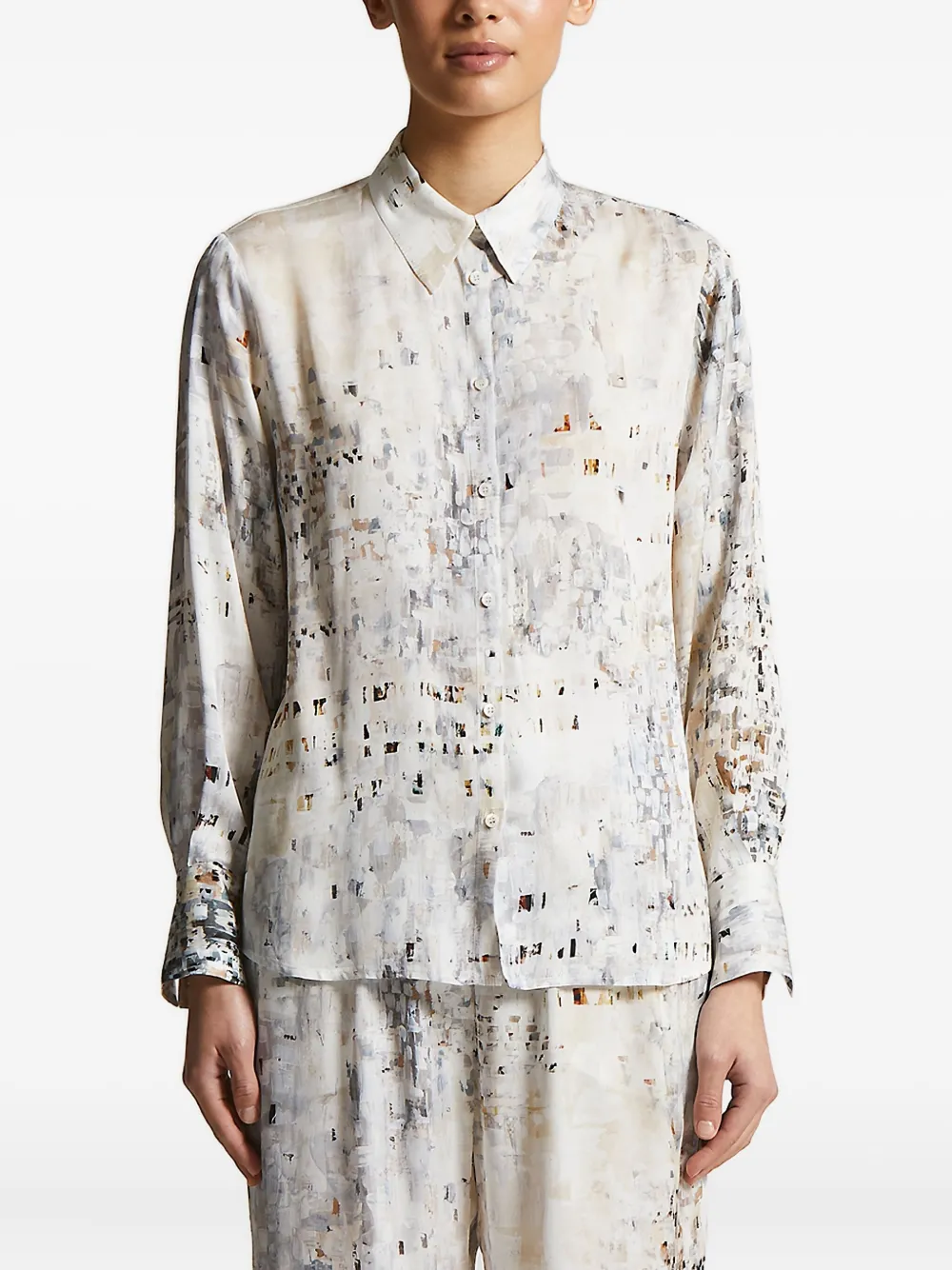 Peserico abstract-print shirt - ニュートラル Peserico abstract-print shirt - ニュートラル