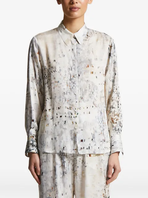 Peserico camisa con estampado abstracto