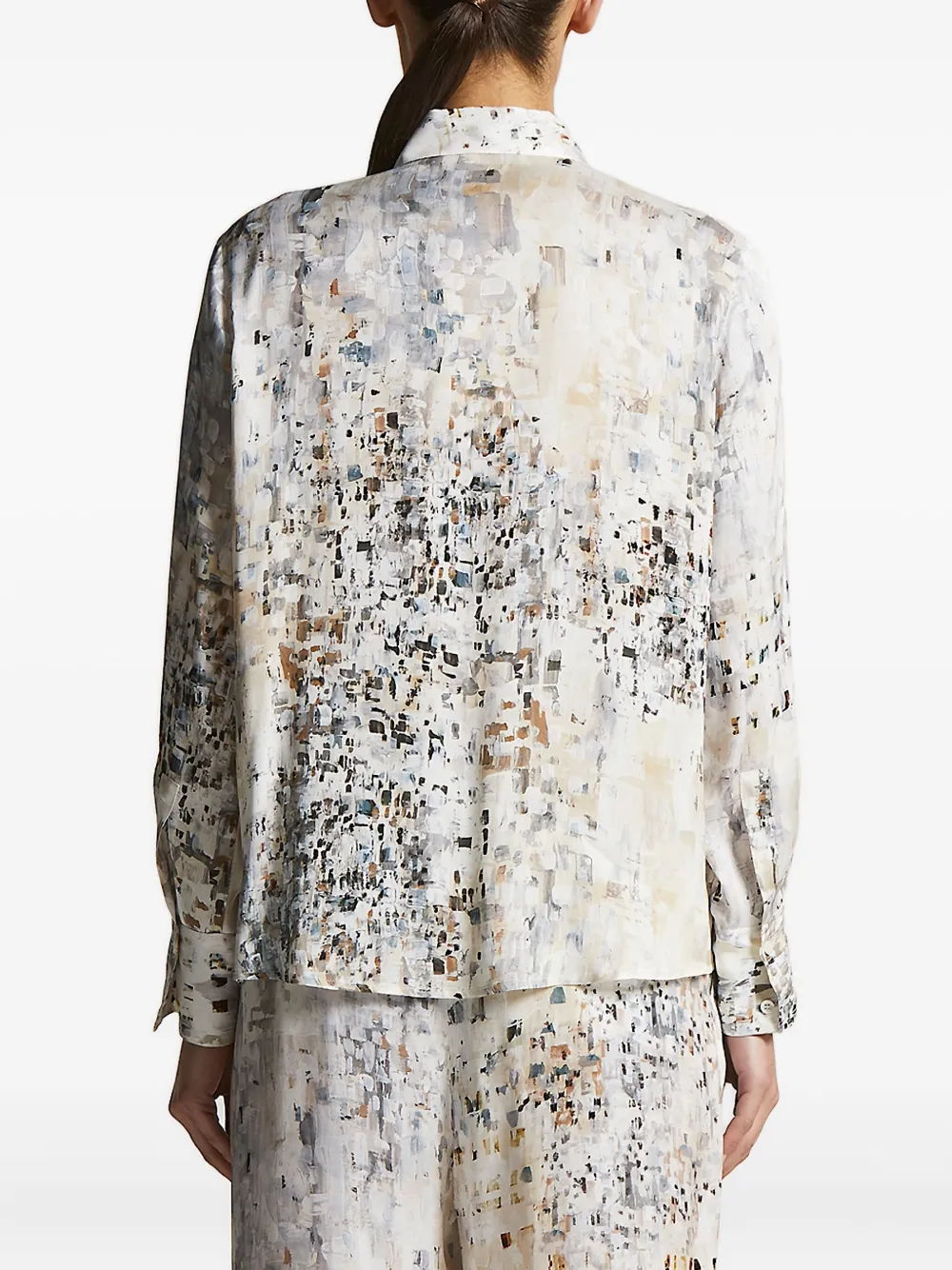 Peserico abstract-print shirt Beige