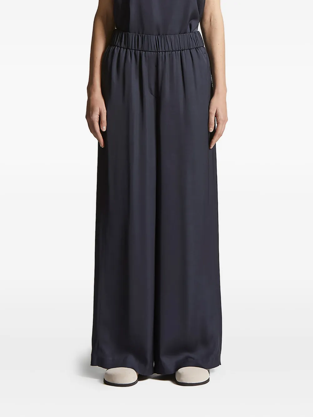 Peserico elastic-waist wide-leg trousers Blauw