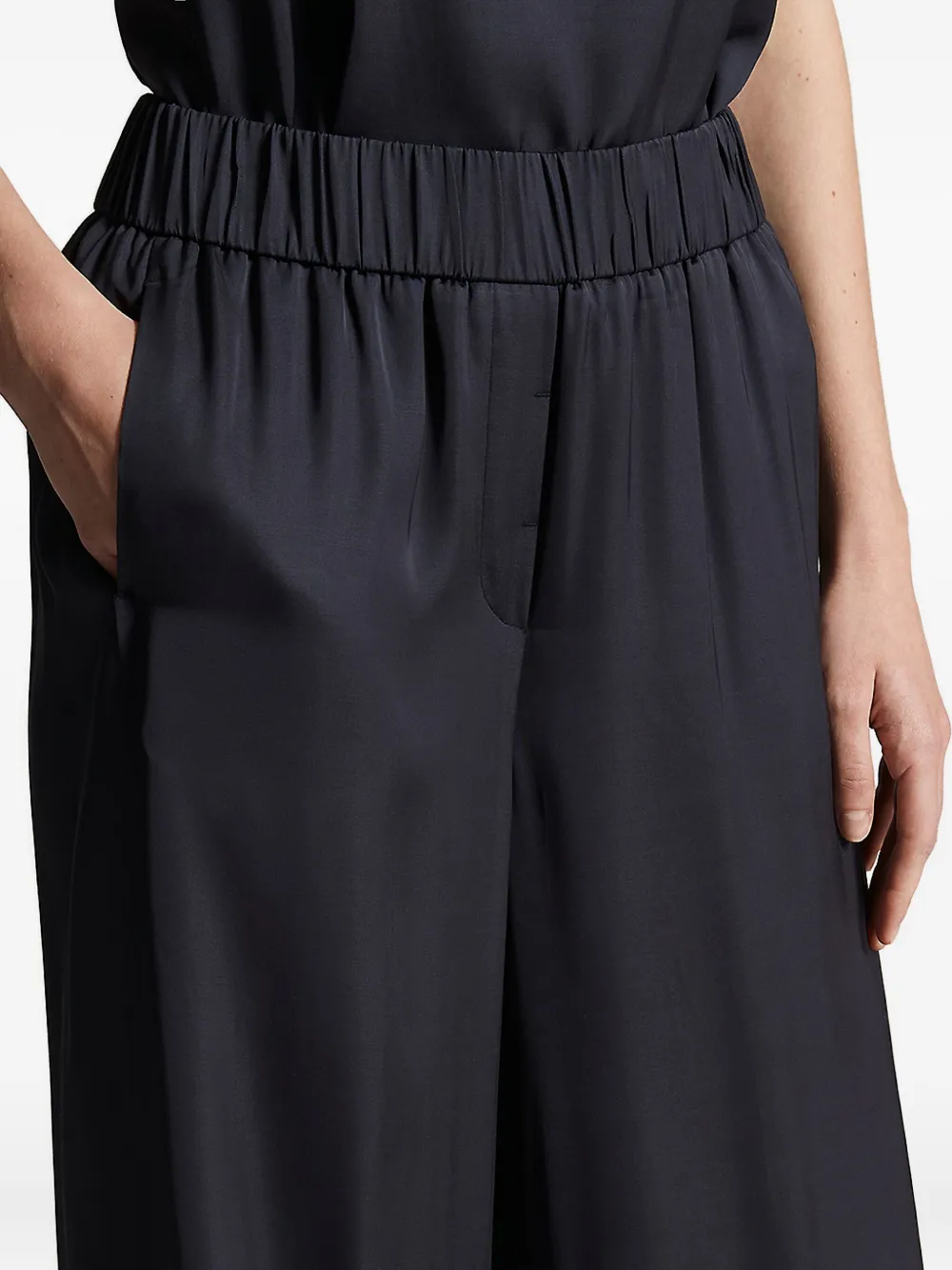 Peserico elastic-waist wide-leg trousers Blauw