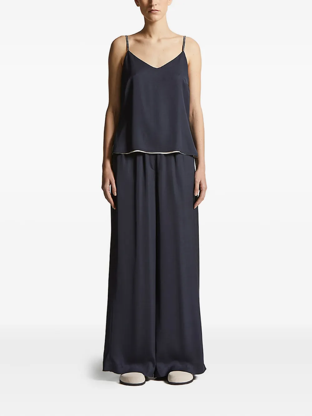 Peserico elastic-waist wide-leg trousers - Blauw