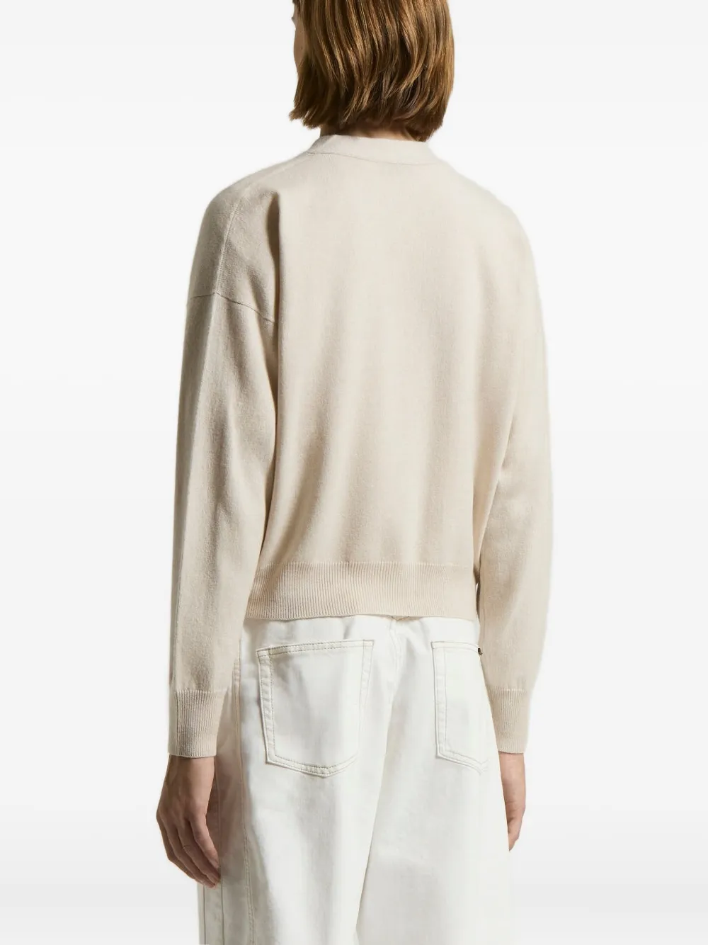 Peserico Vest met geborduurd detail en knoop Beige