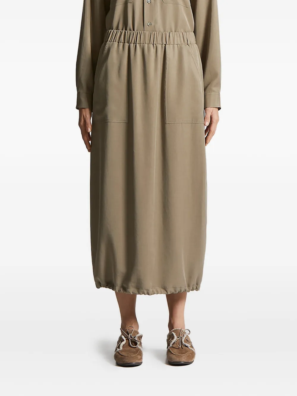 Peserico elasticated-waistband skirt - Groen