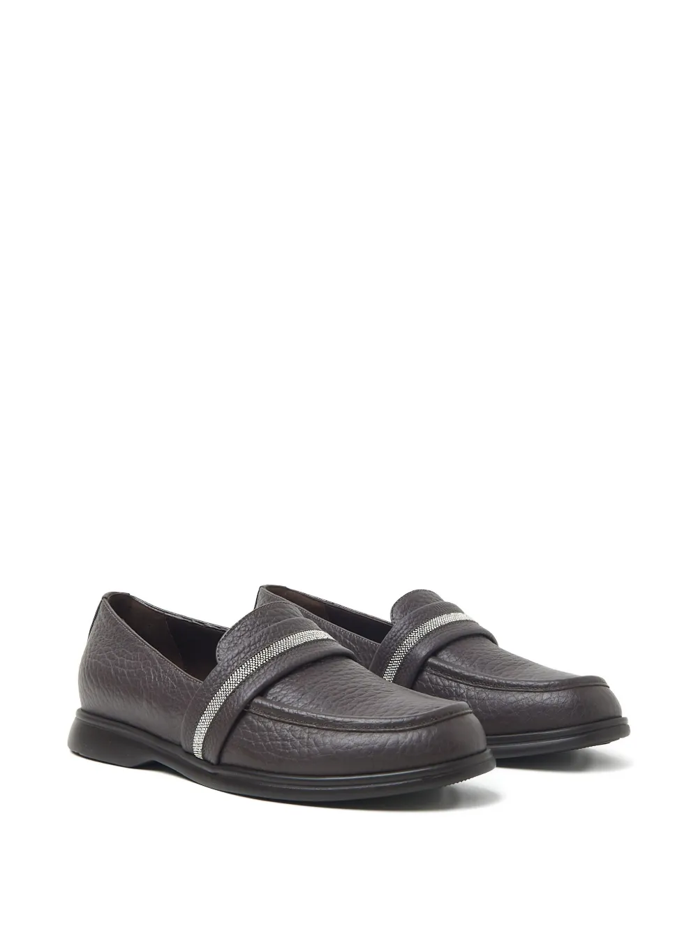 Peserico Punto Luce leather loafers - Bruin