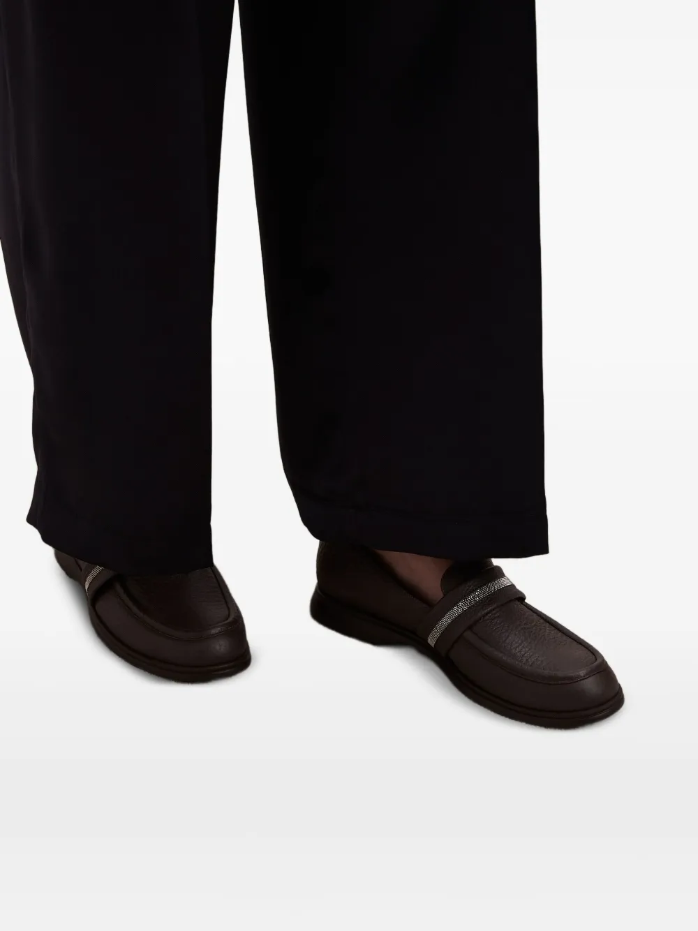 Peserico Punto Luce leren loafers Bruin