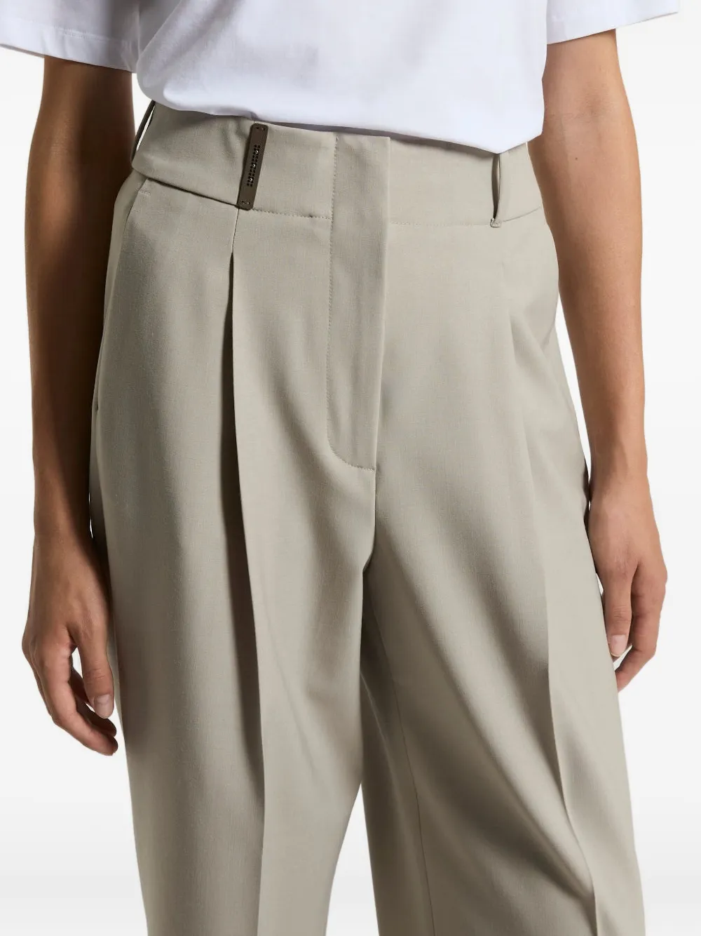 Peserico Cuffed Pants In Green