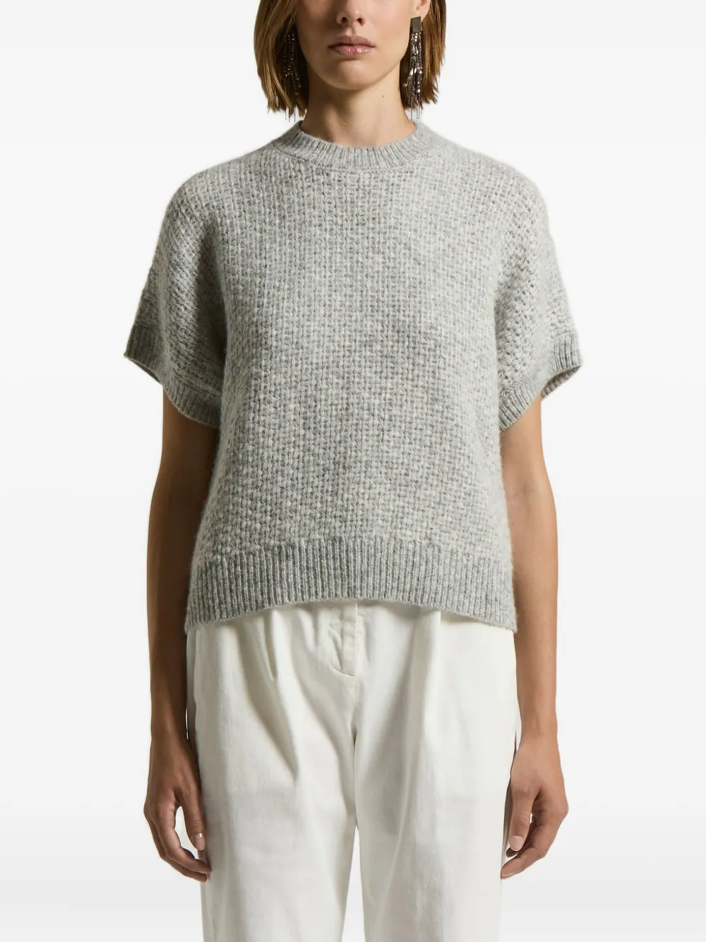 Peserico round-neck short-sleeve sweater | Grey | Image 1