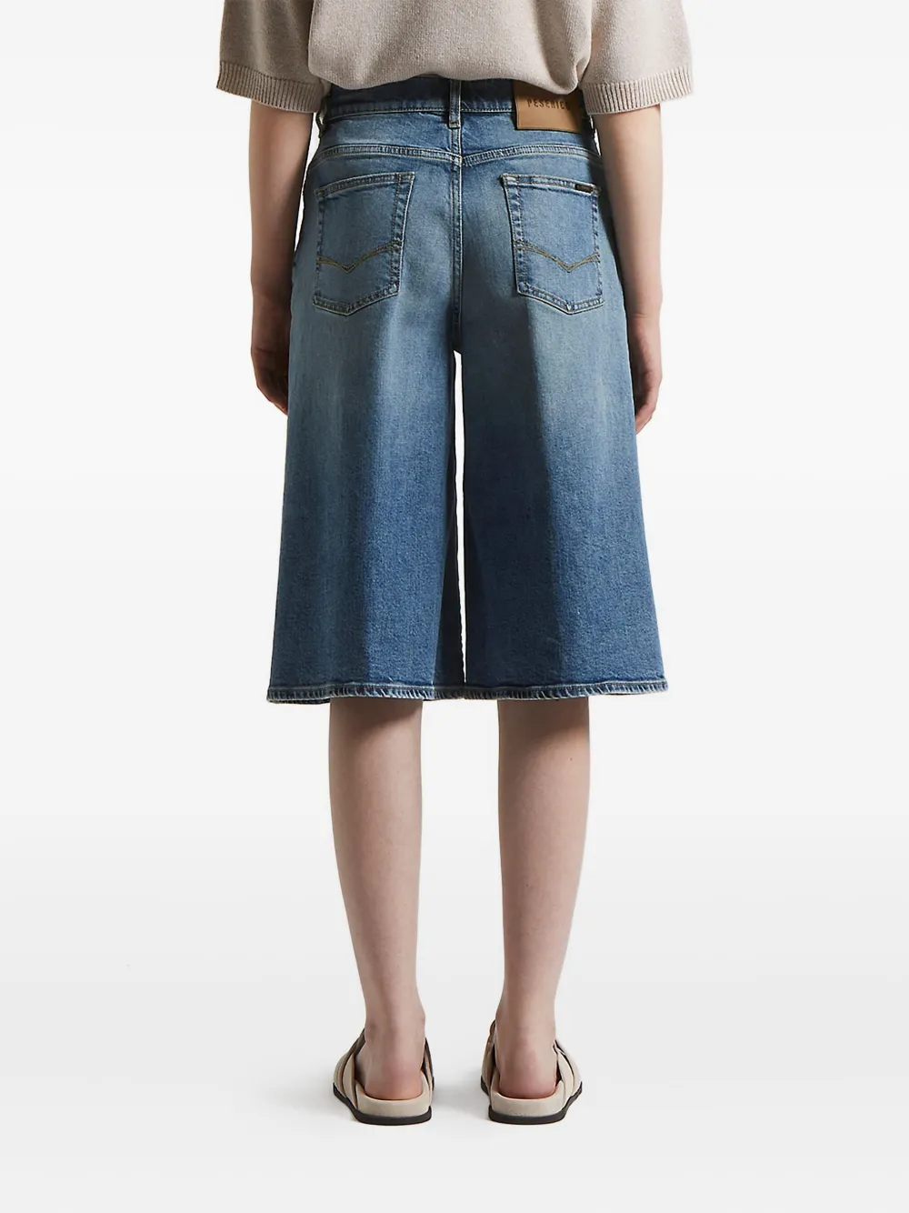 Peserico denim knee-length shorts Blauw