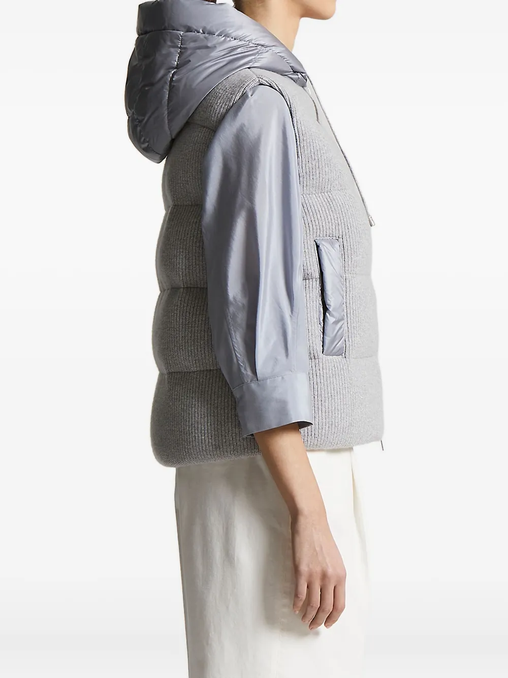 Peserico hooded quilted padded jacket Grijs