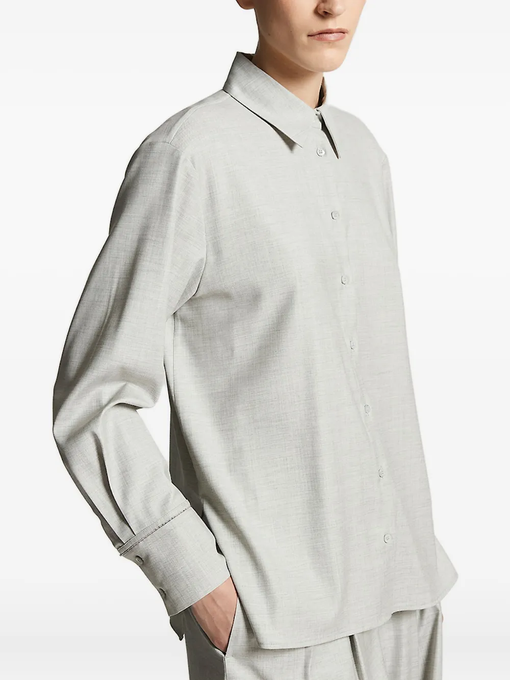 Peserico button-cuff shirt Grijs