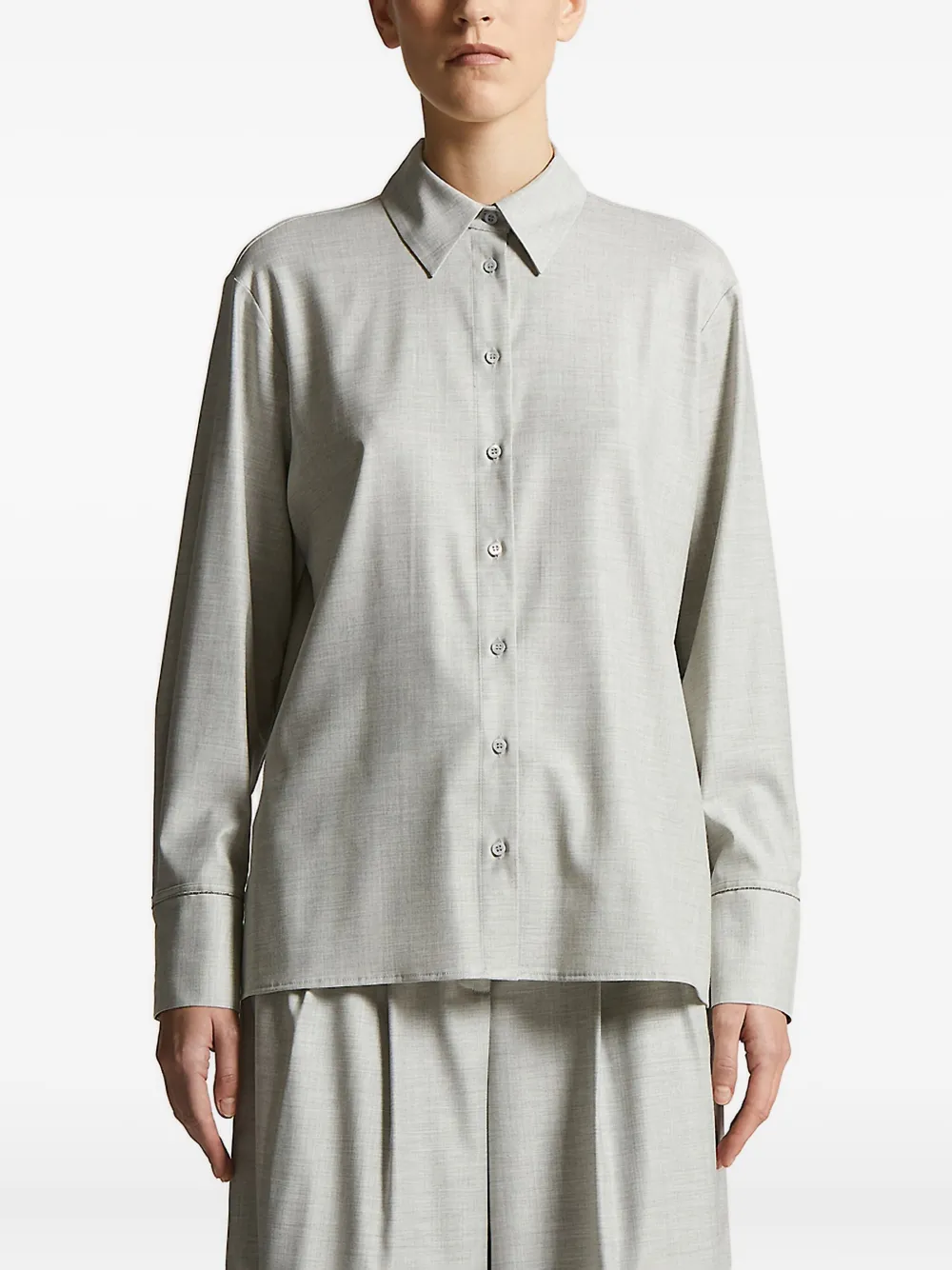 Peserico button-cuff shirt Grijs
