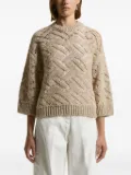 Peserico chevron-pattern open-knit sweater - Neutrals