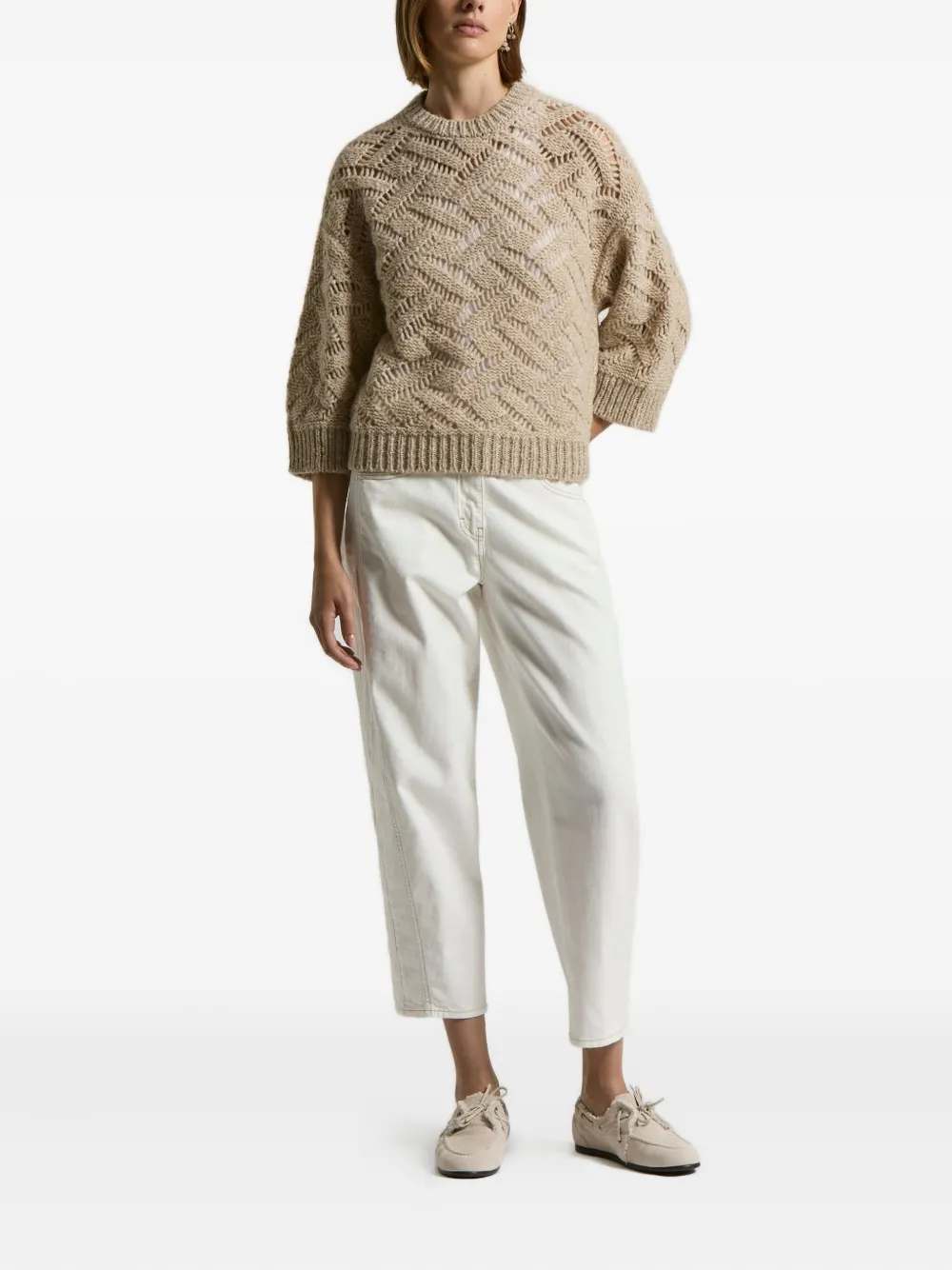 Peserico chevron-pattern open-knit sweater | Knitted Sweaters | Image 2