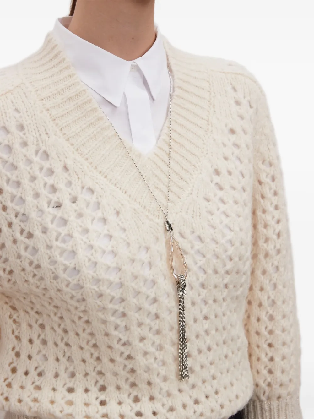 Peserico tassel faux-pearl necklace | Image 2