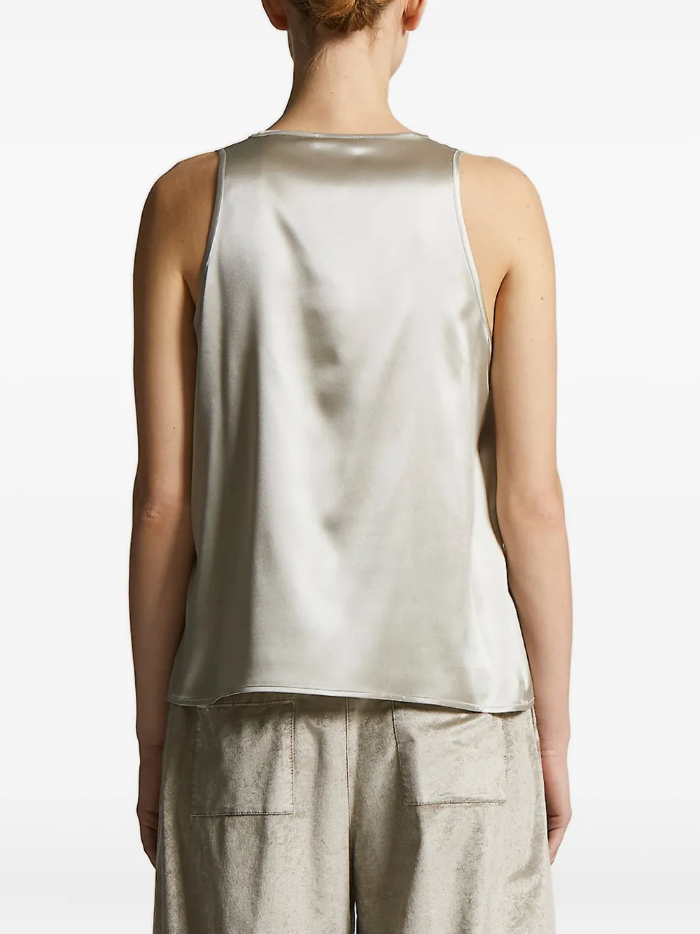 Peserico embellished satin tank top Groen