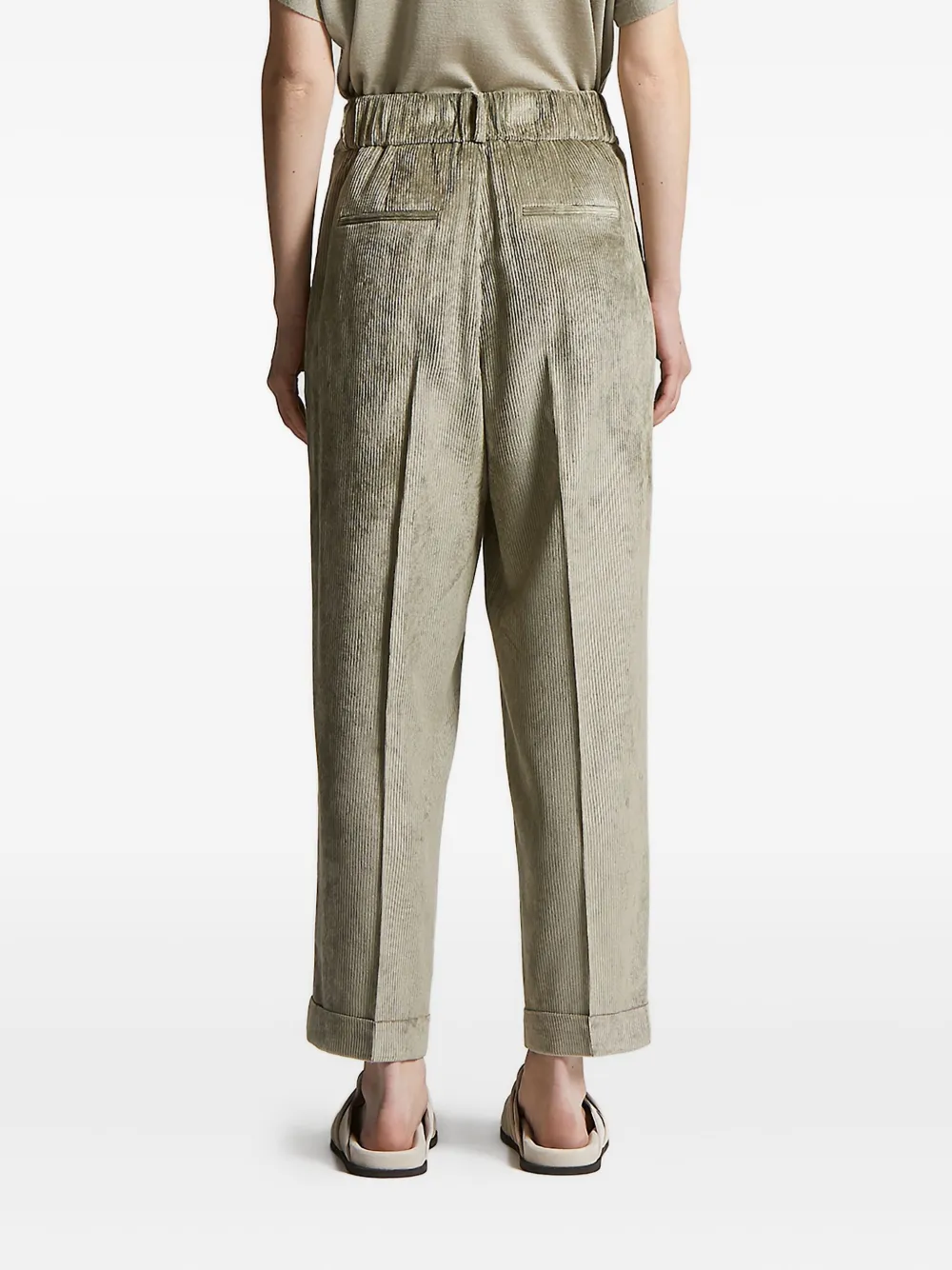 Peserico pleated corduroy trousers Groen