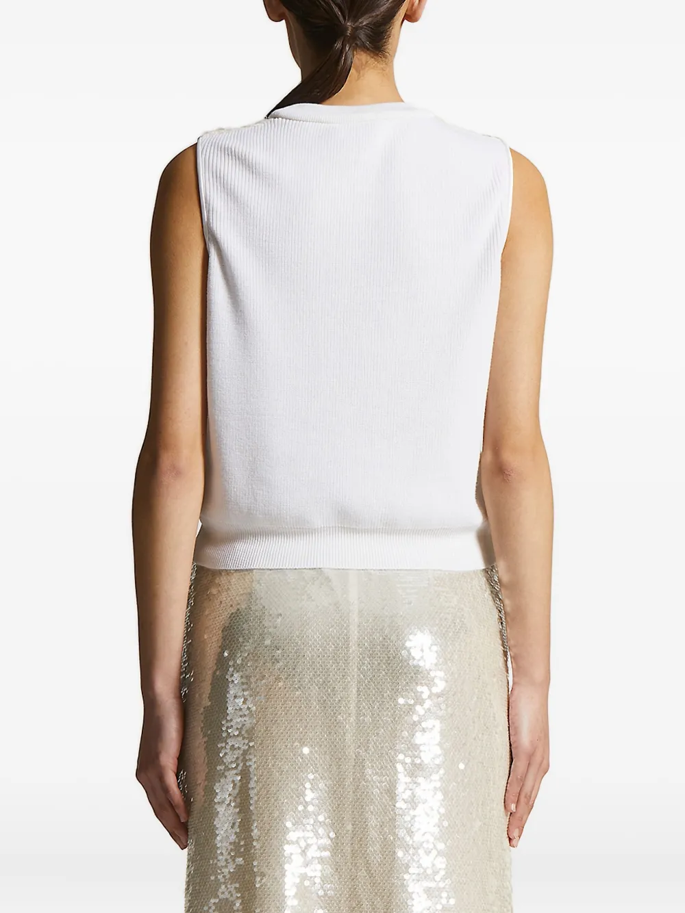 Peserico sequin-embellished sleeveless top Beige