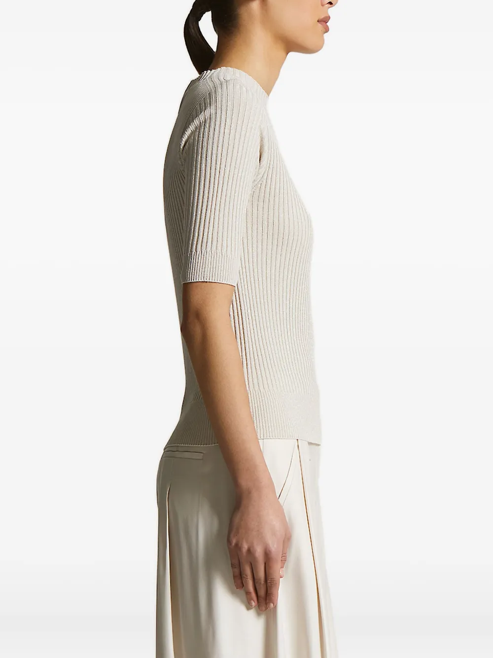 Peserico lurex knitted top Beige