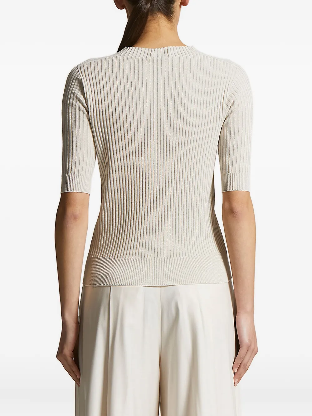 Peserico lurex knitted top Beige