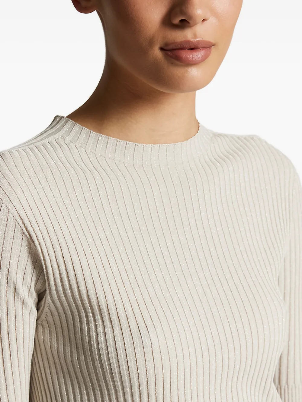 Peserico lurex knitted top Beige