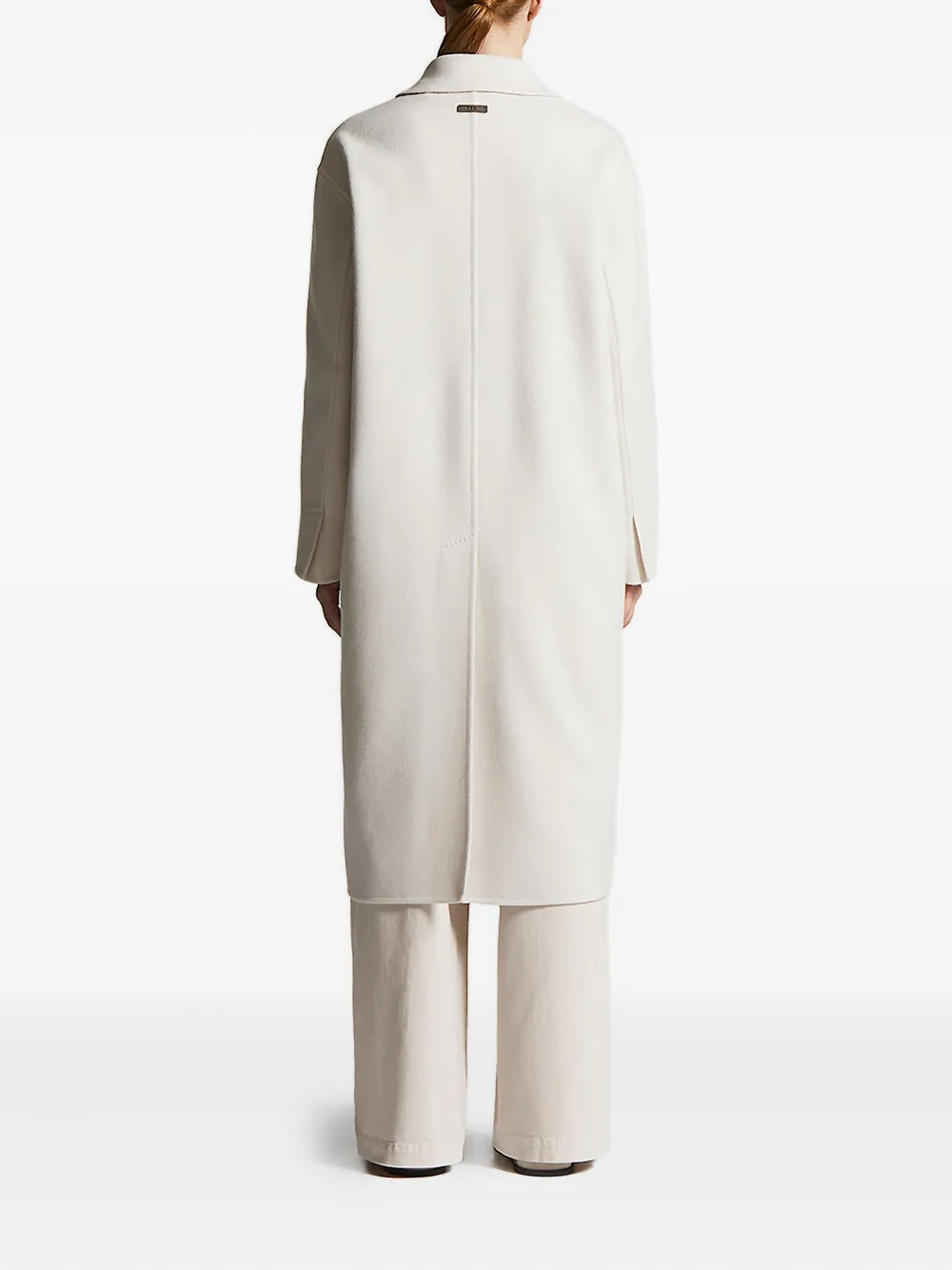 Peserico Double-breasted Wool Coat In Neutral