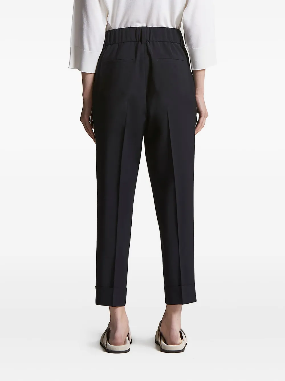 Peserico pleated side-stripe trousers Blauw