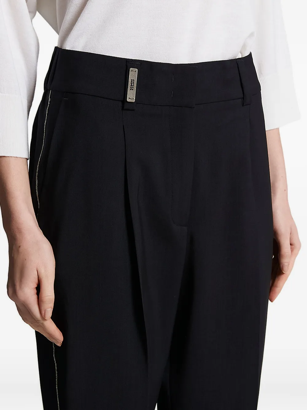 Peserico pleated side-stripe trousers Blauw