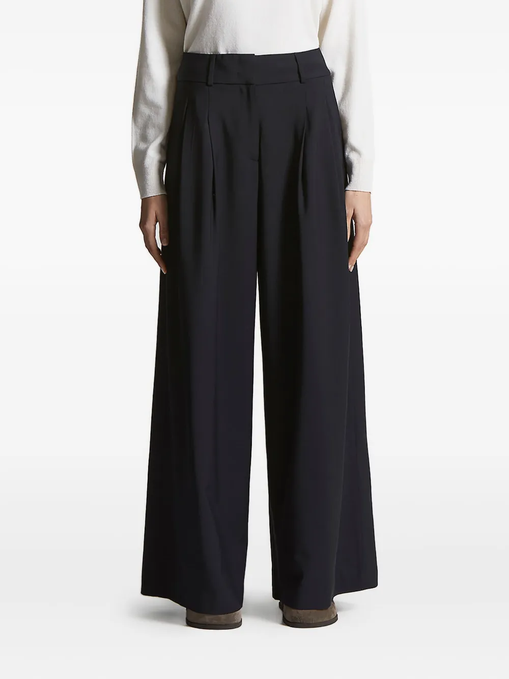 Peserico pleated wide-leg trousers - Blauw