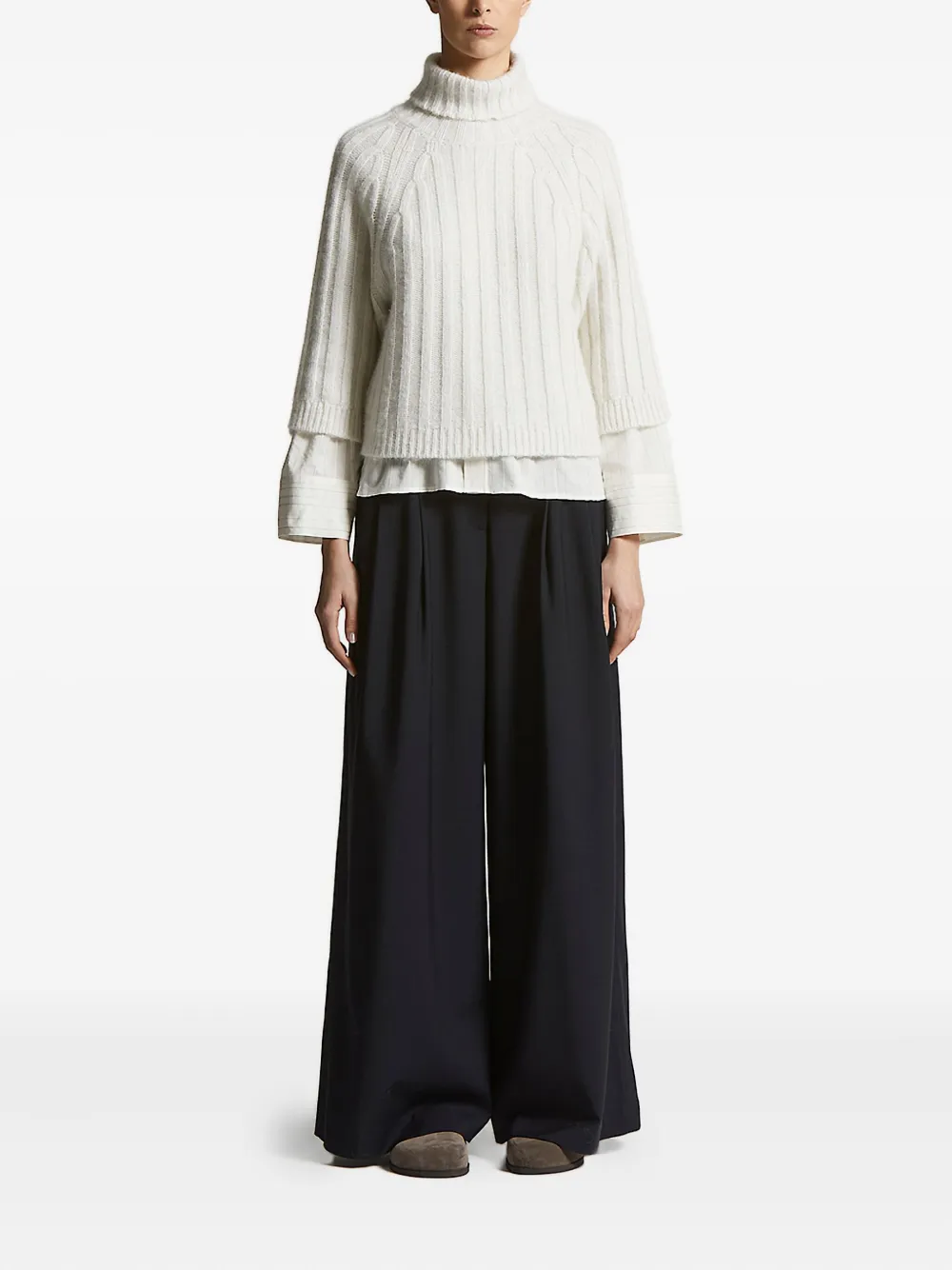 Peserico pleated wide-leg trousers Blauw