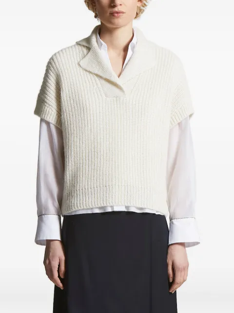 Peserico ribbed collar sweater