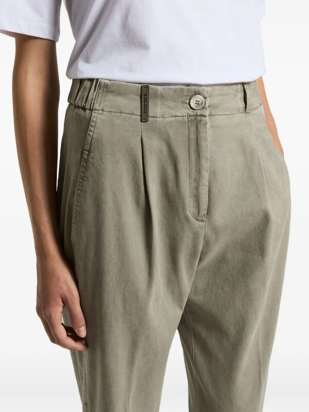 Peserico Pleated Elastic-waist Trousers In Gray