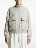 Peserico herringbone-pattern bomber jacket - Grey