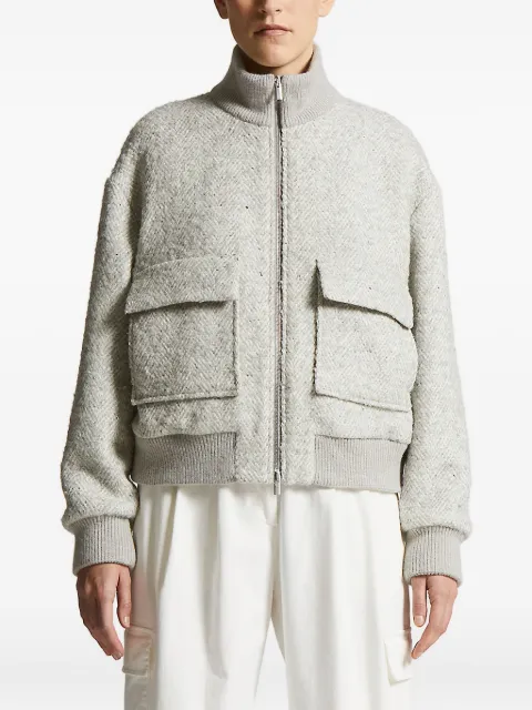 Peserico herringbone-pattern bomber jacket