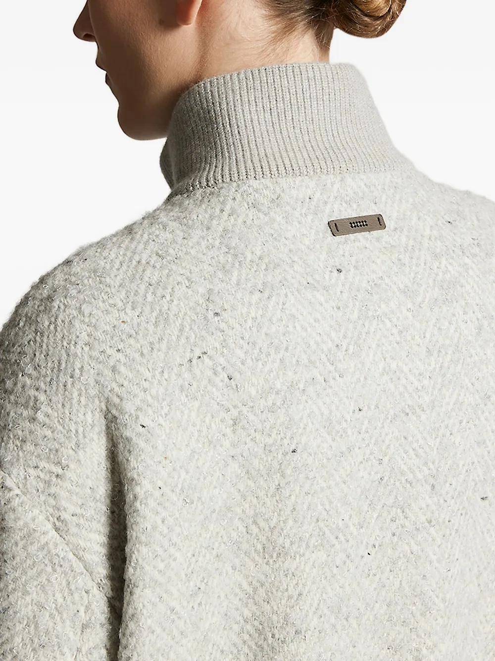 Peserico herringbone-pattern bomber jacket Grijs