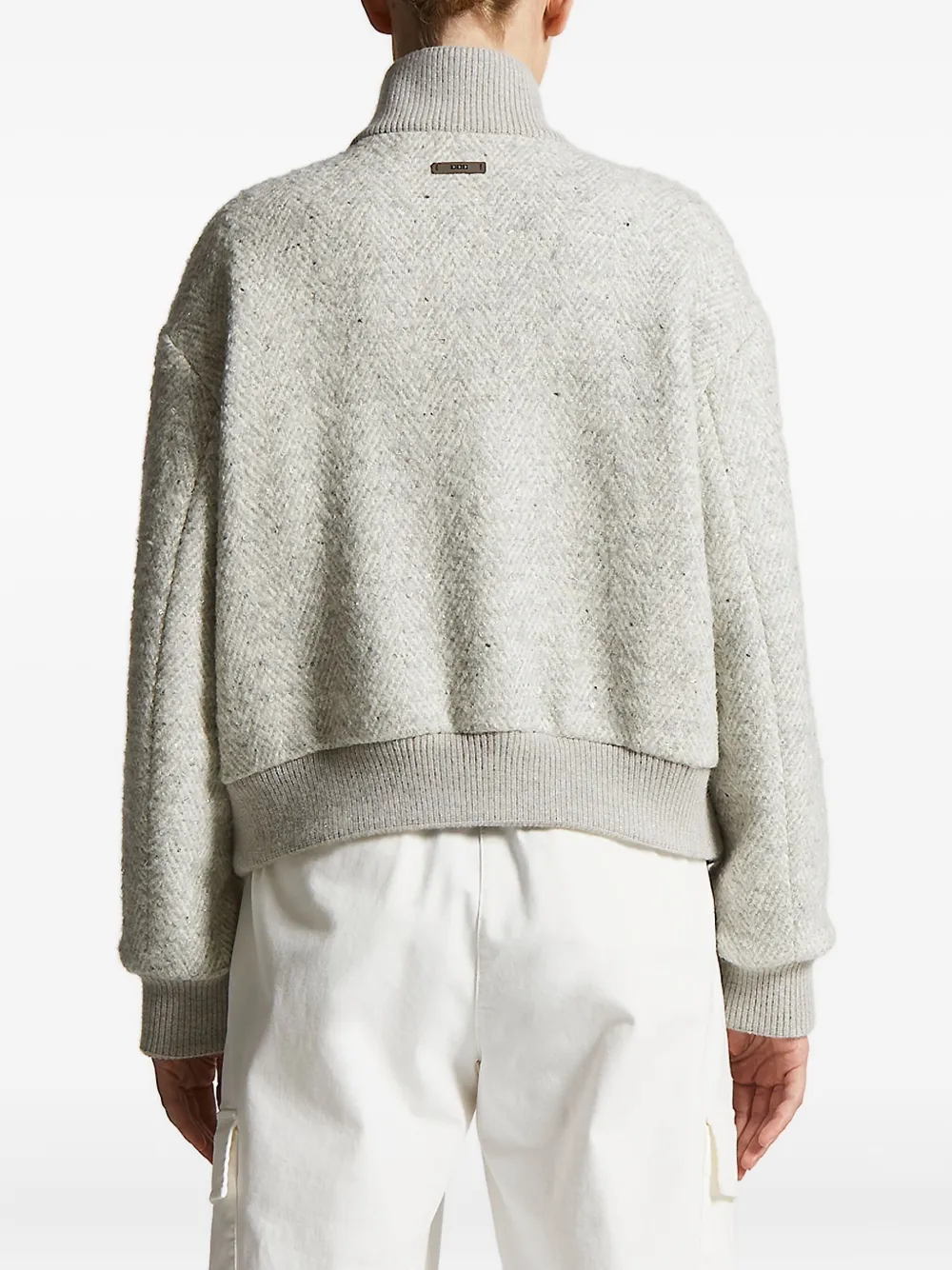Peserico herringbone-pattern bomber jacket Grijs