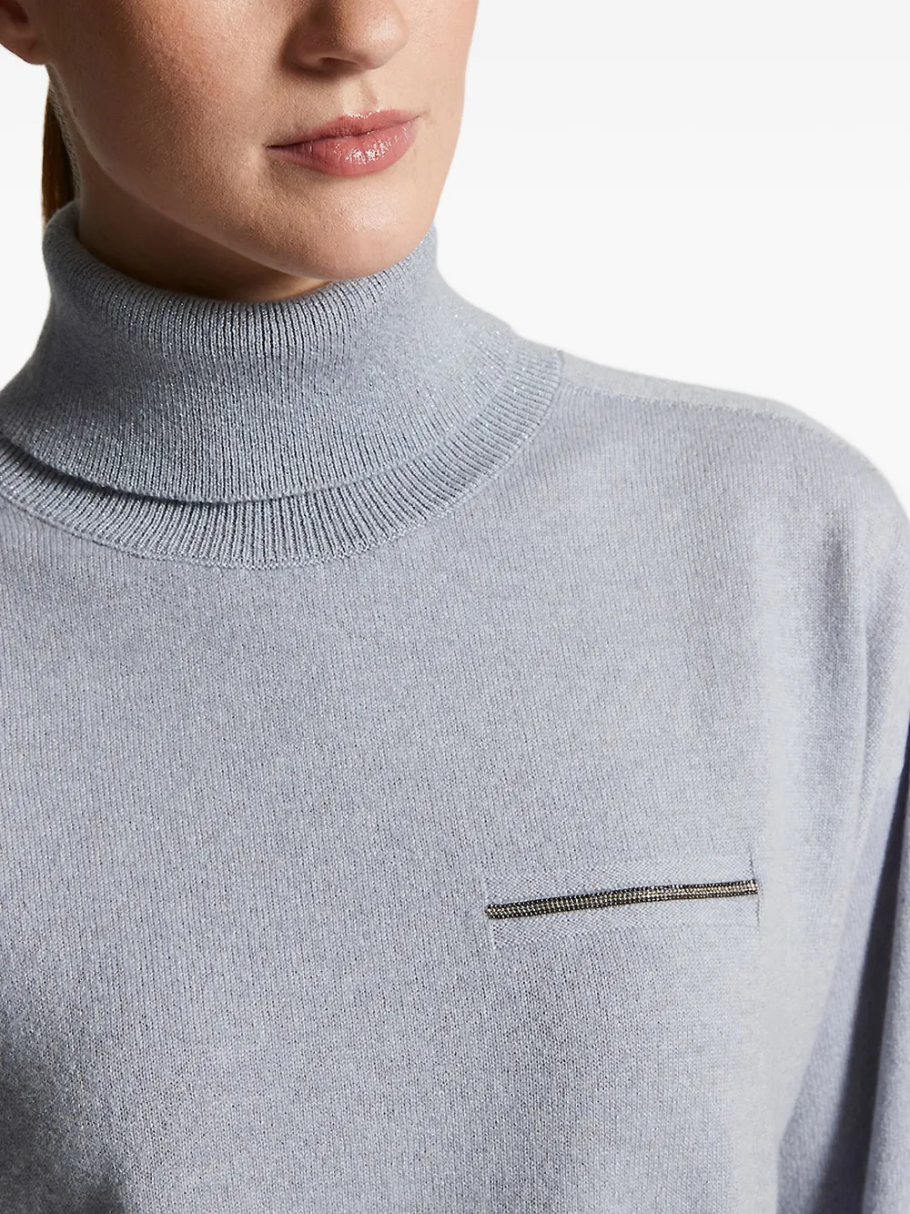 Peserico zip-pocket turtleneck sweater Grijs