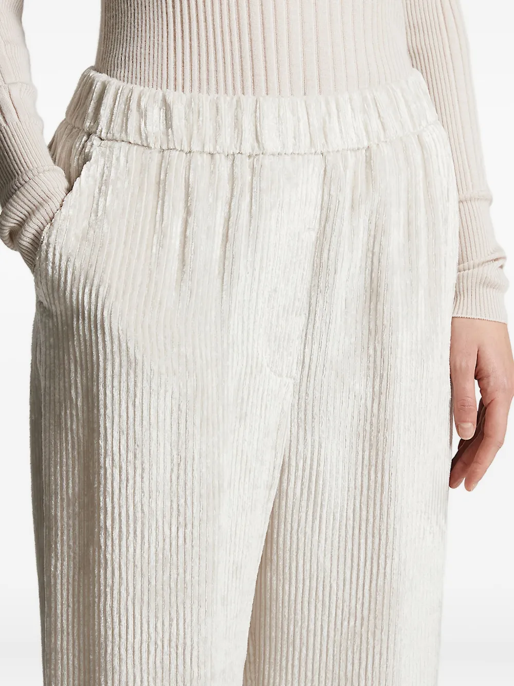 Peserico ribbed-velvet trousers Wit