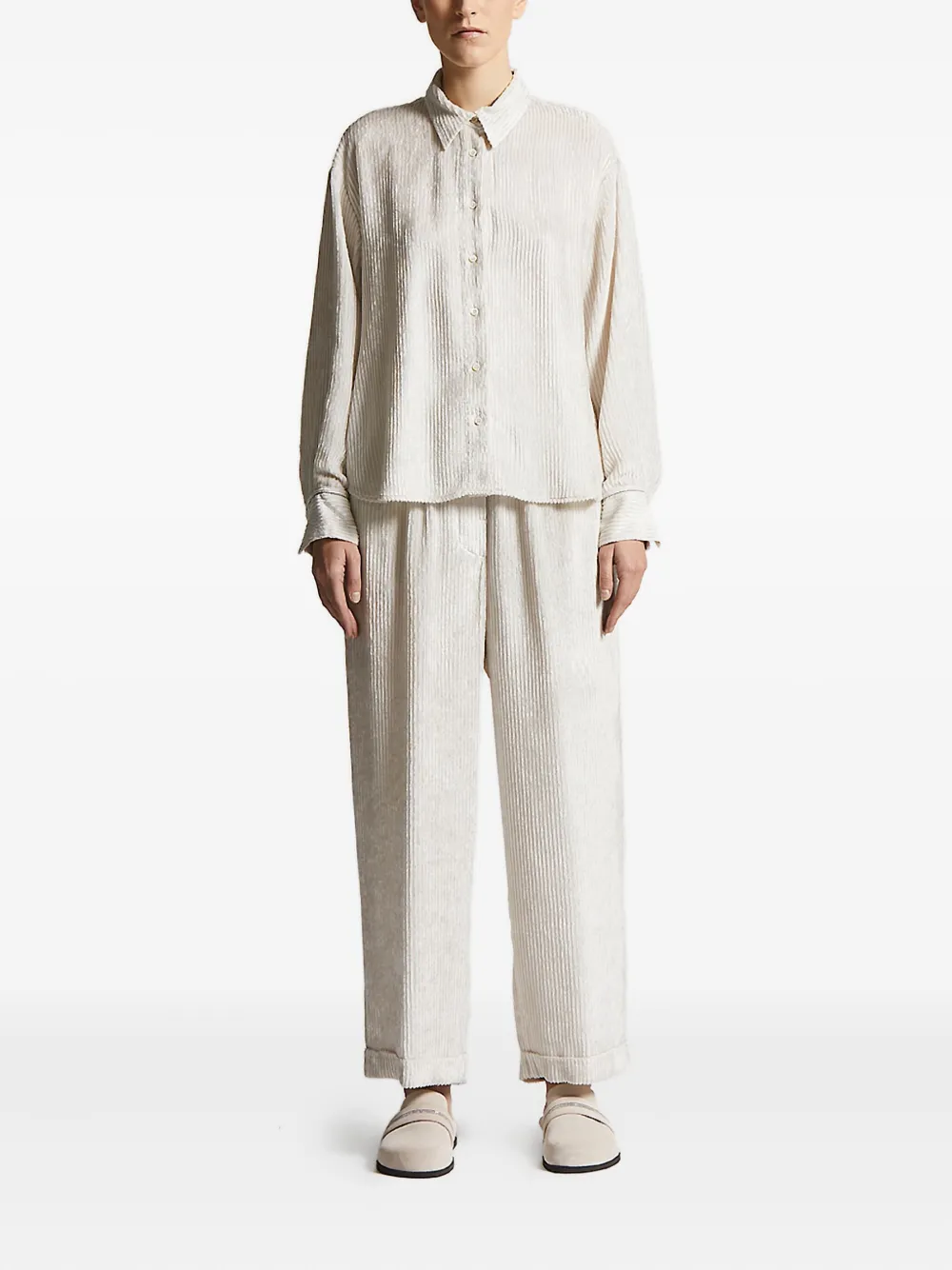 Peserico ribbed-velvet trousers - Wit