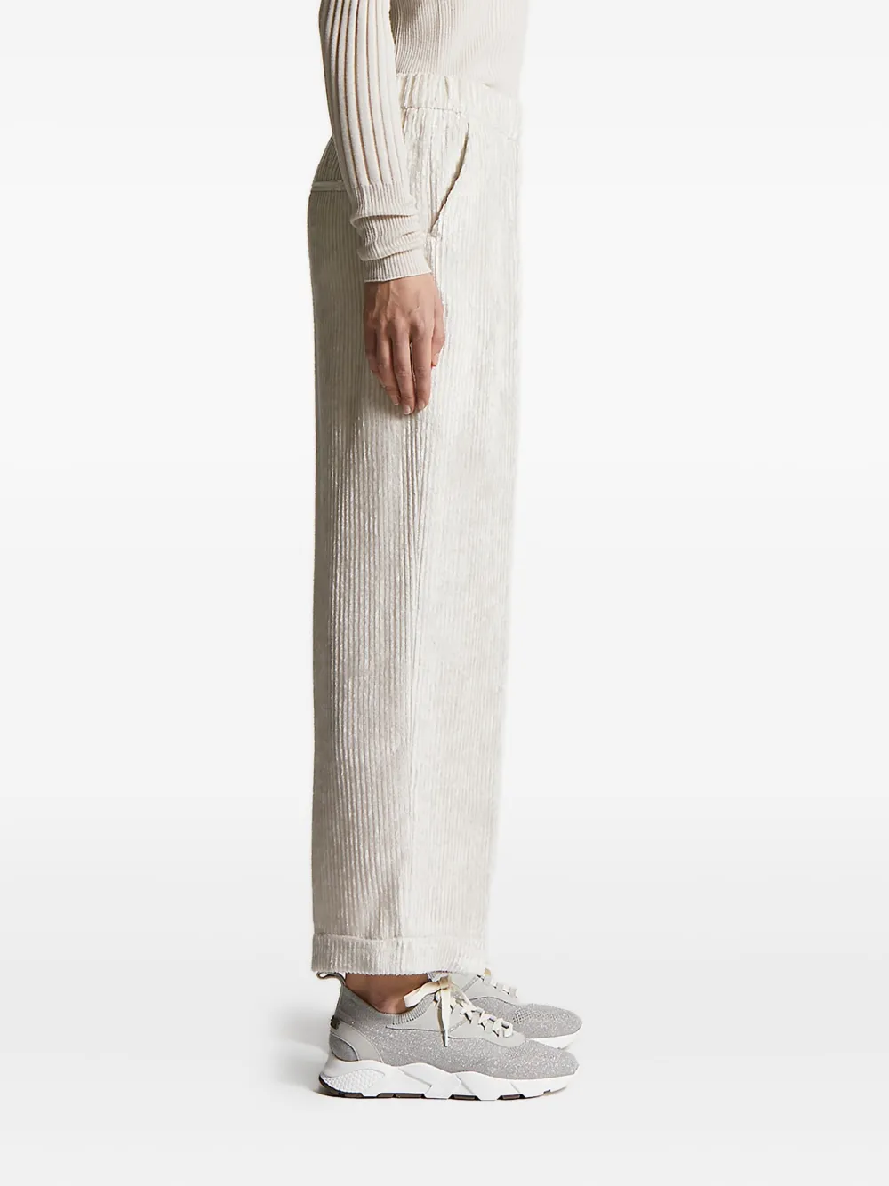Peserico ribbed-velvet trousers Wit