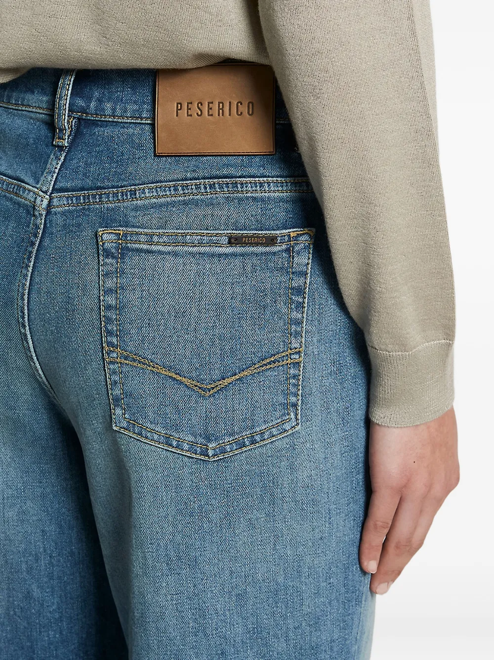Peserico five-pocket button-fastening jeans Blauw