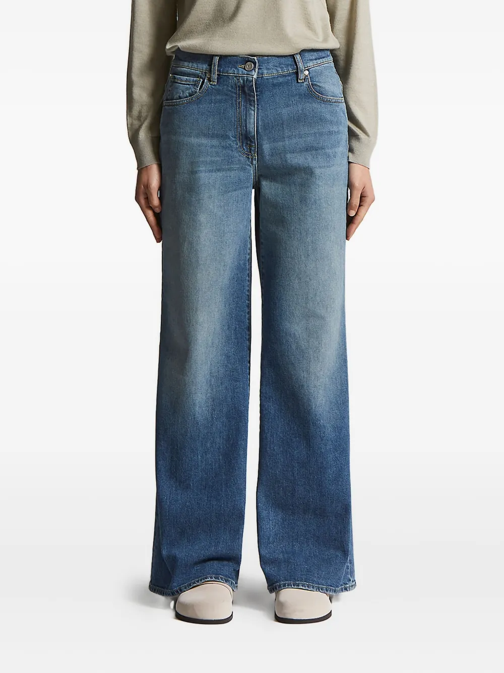 Peserico five-pocket button-fastening jeans Blauw