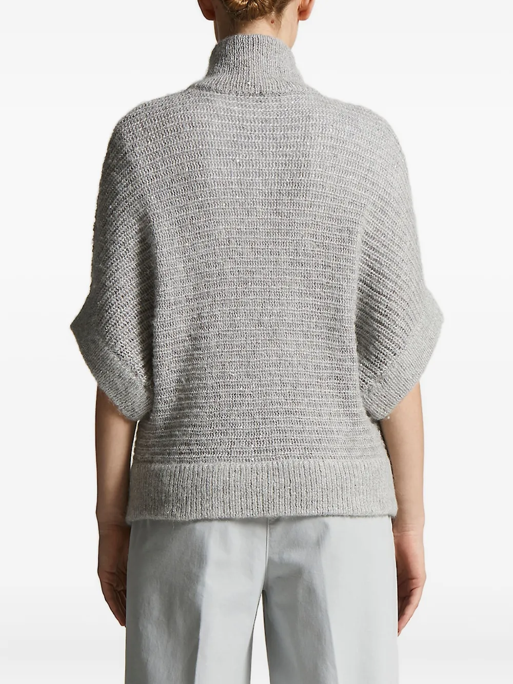 Peserico high-neck zip-front cardigan Grijs