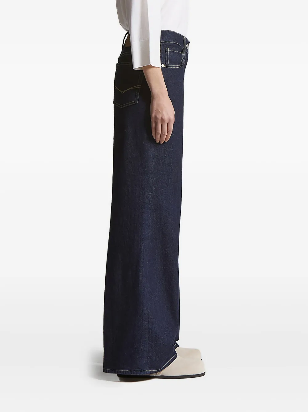Peserico logo-patch five-pocket denim jeans Blauw