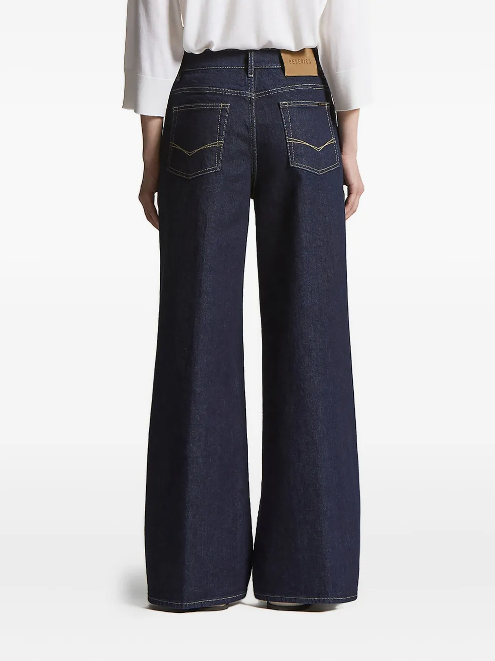 Peserico logo-patch five-pocket denim jeans Blauw