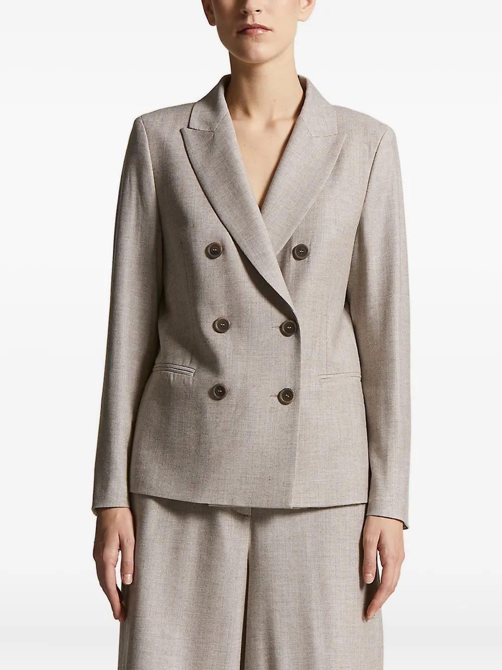 Peserico double-breasted blazer Beige