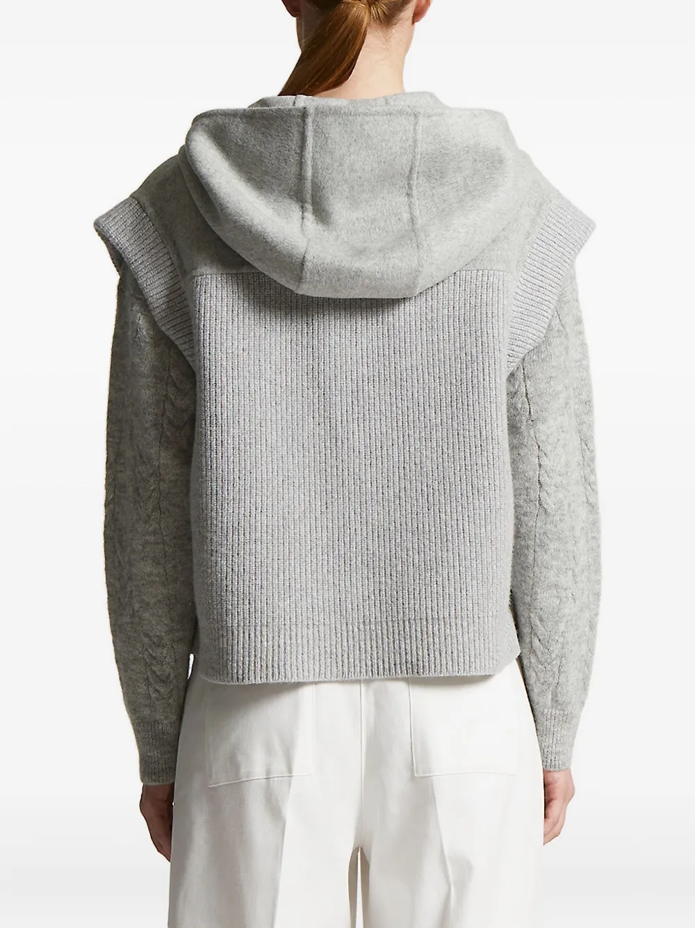 Peserico cable-knit hoodie Grijs