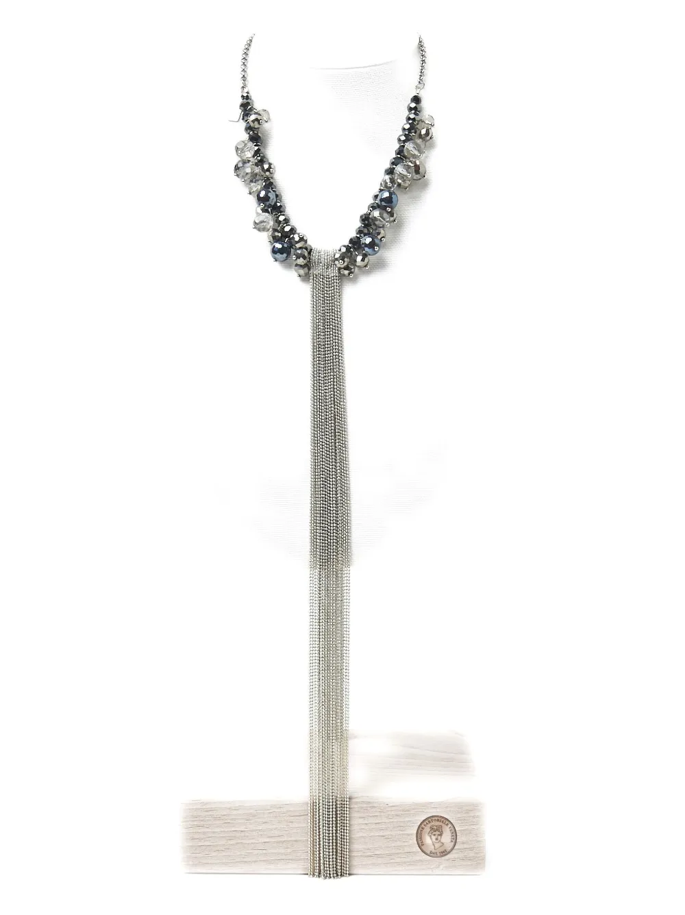 Peserico Crystal Tie Necklace In Metallic