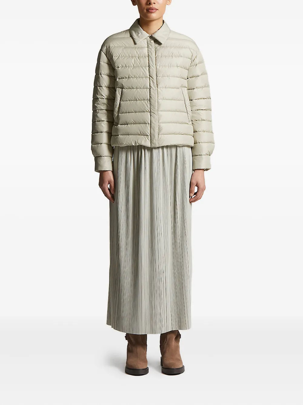 Peserico quilted padded jacket Beige